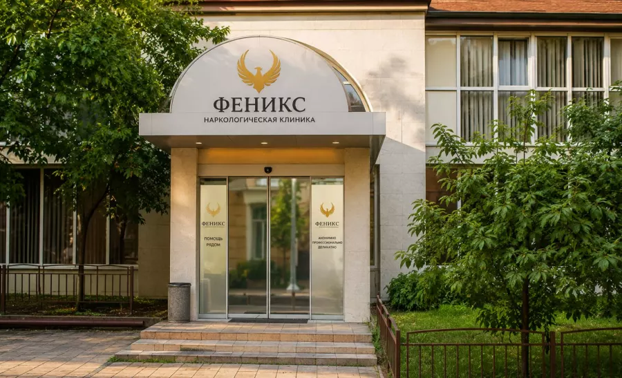 Вход в наркологическую клинику «Феникс» в Топках